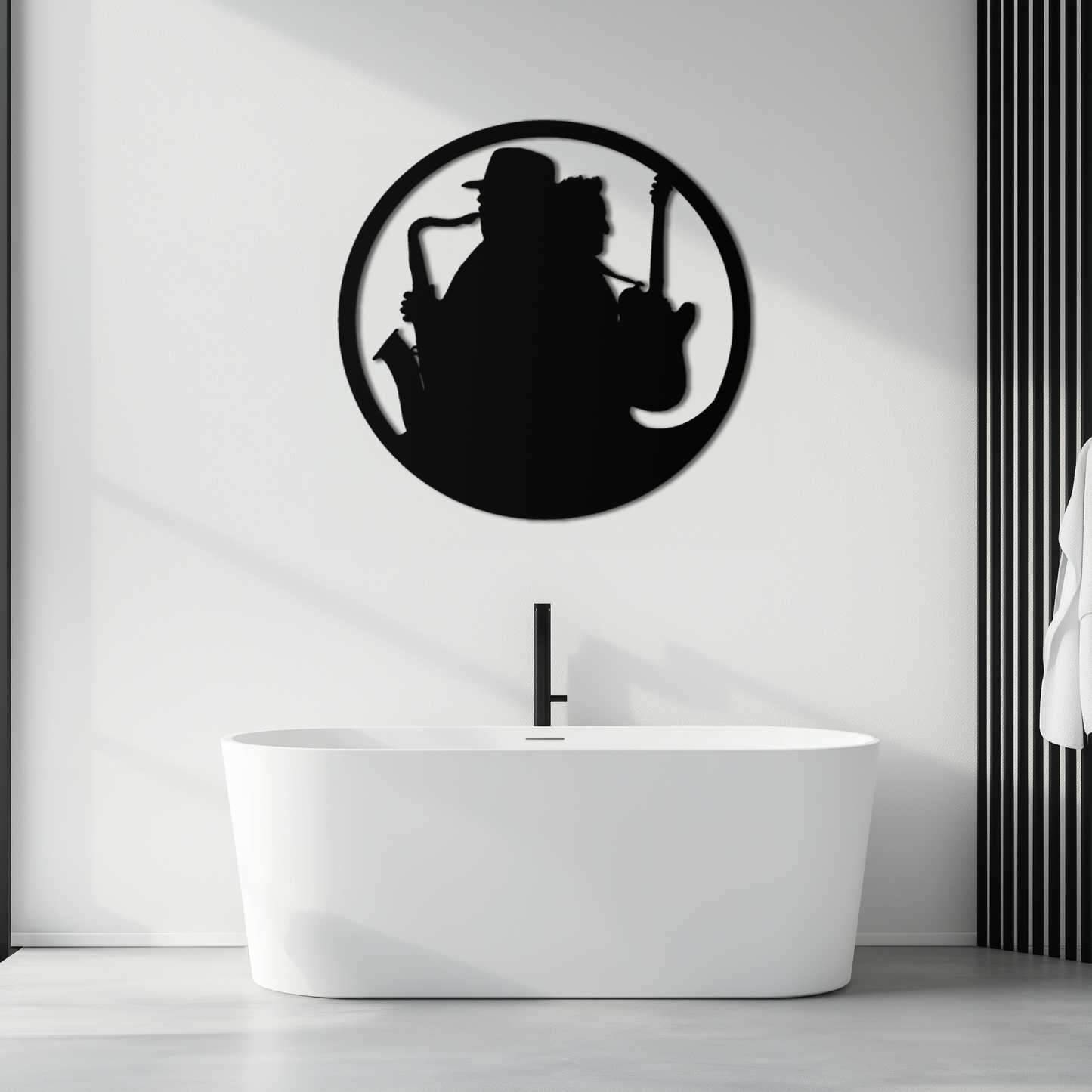 Jazz Musicians Metal Wall Art – Saxophone & Guitar Design - KAF192 - Tampa Home & Garden Store