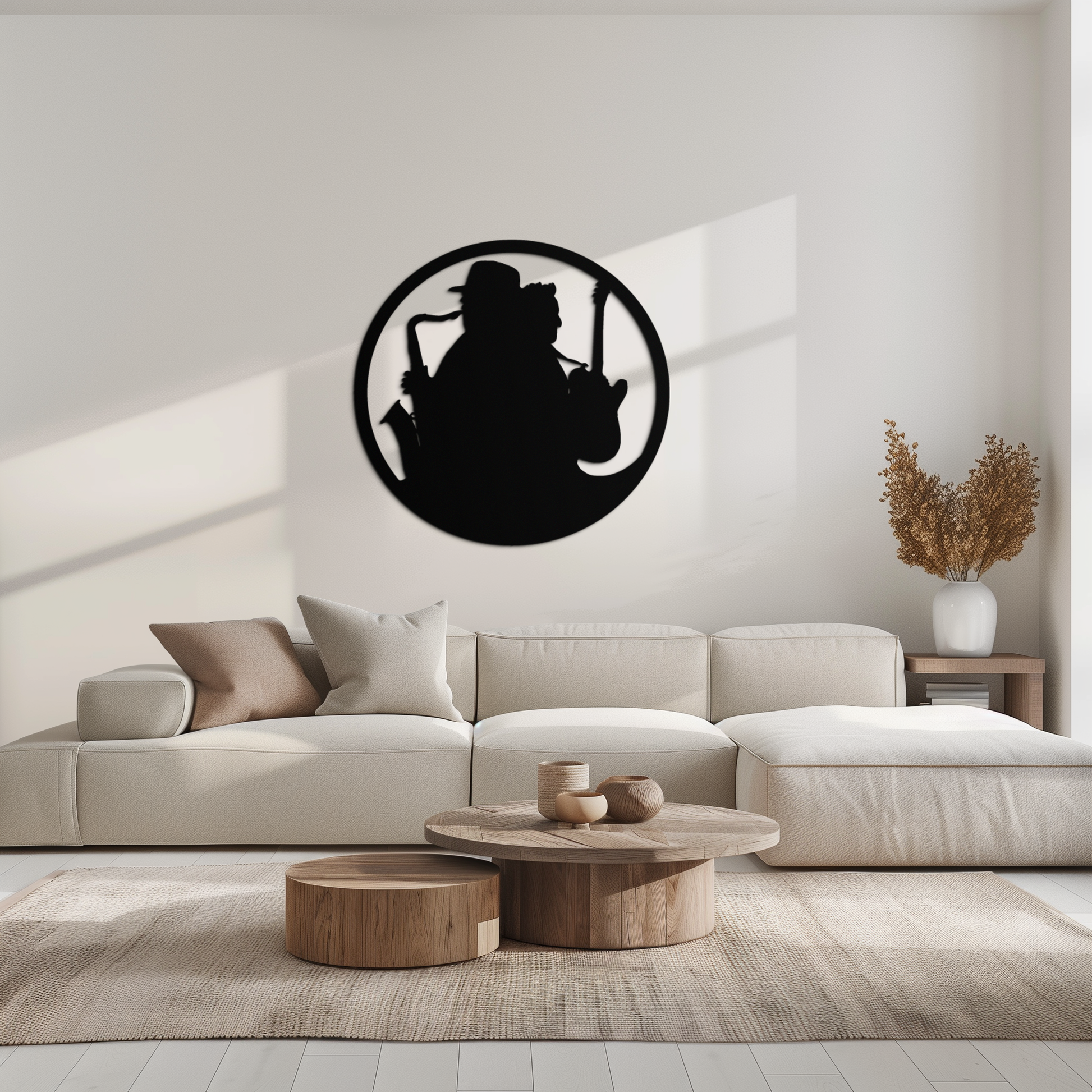 Jazz Musicians Metal Wall Art – Saxophone & Guitar Design - KAF192 - Tampa Home & Garden Store