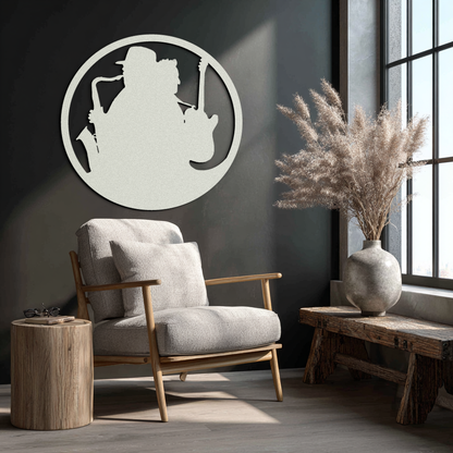 Jazz Musicians Metal Wall Art – Saxophone & Guitar Design - KAF192 - Tampa Home & Garden Store