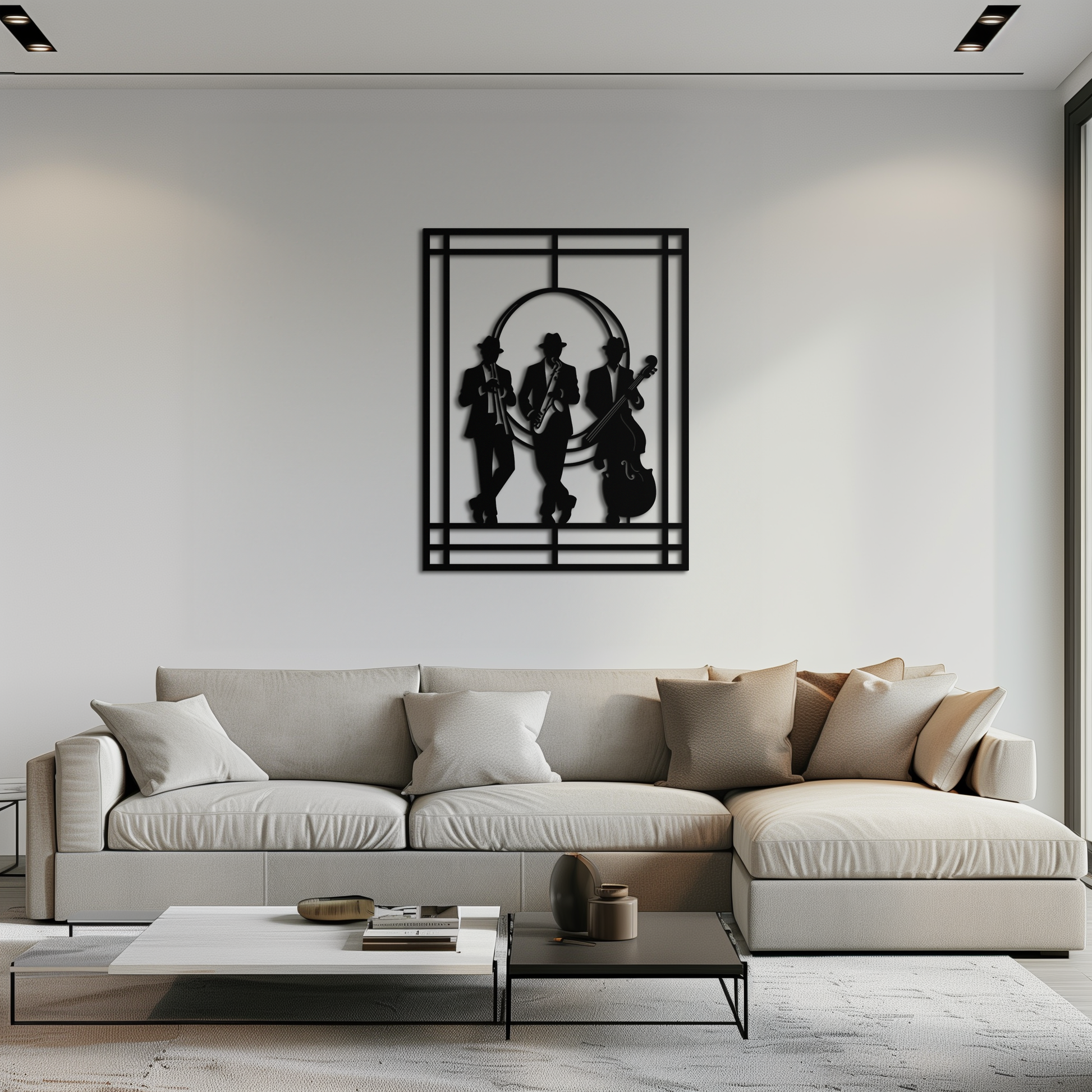 Jazz Musicians Metal Wall Art – Saxophone and Trumpet Player Silhouette Steel Decor for Music Lovers- KAF332 - Tampa Home & Garden Store