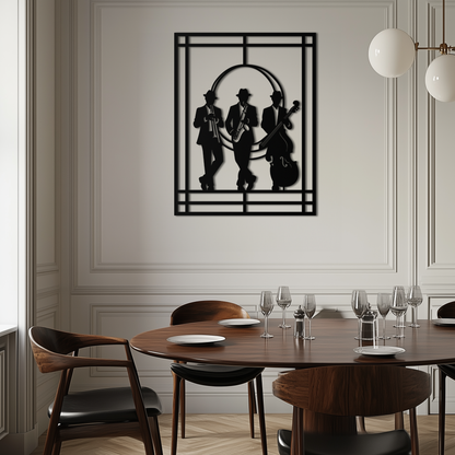 Jazz Musicians Metal Wall Art – Saxophone and Trumpet Player Silhouette Steel Decor for Music Lovers- KAF332 - Tampa Home & Garden Store