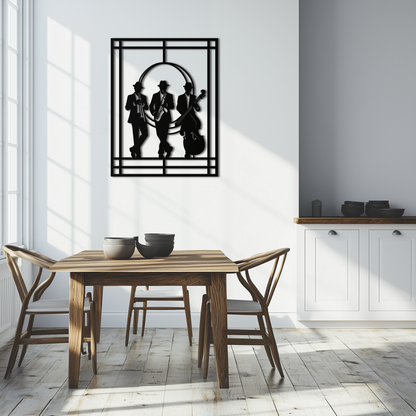 Jazz Musicians Metal Wall Art – Saxophone and Trumpet Player Silhouette Steel Decor for Music Lovers- KAF332 - Tampa Home & Garden Store