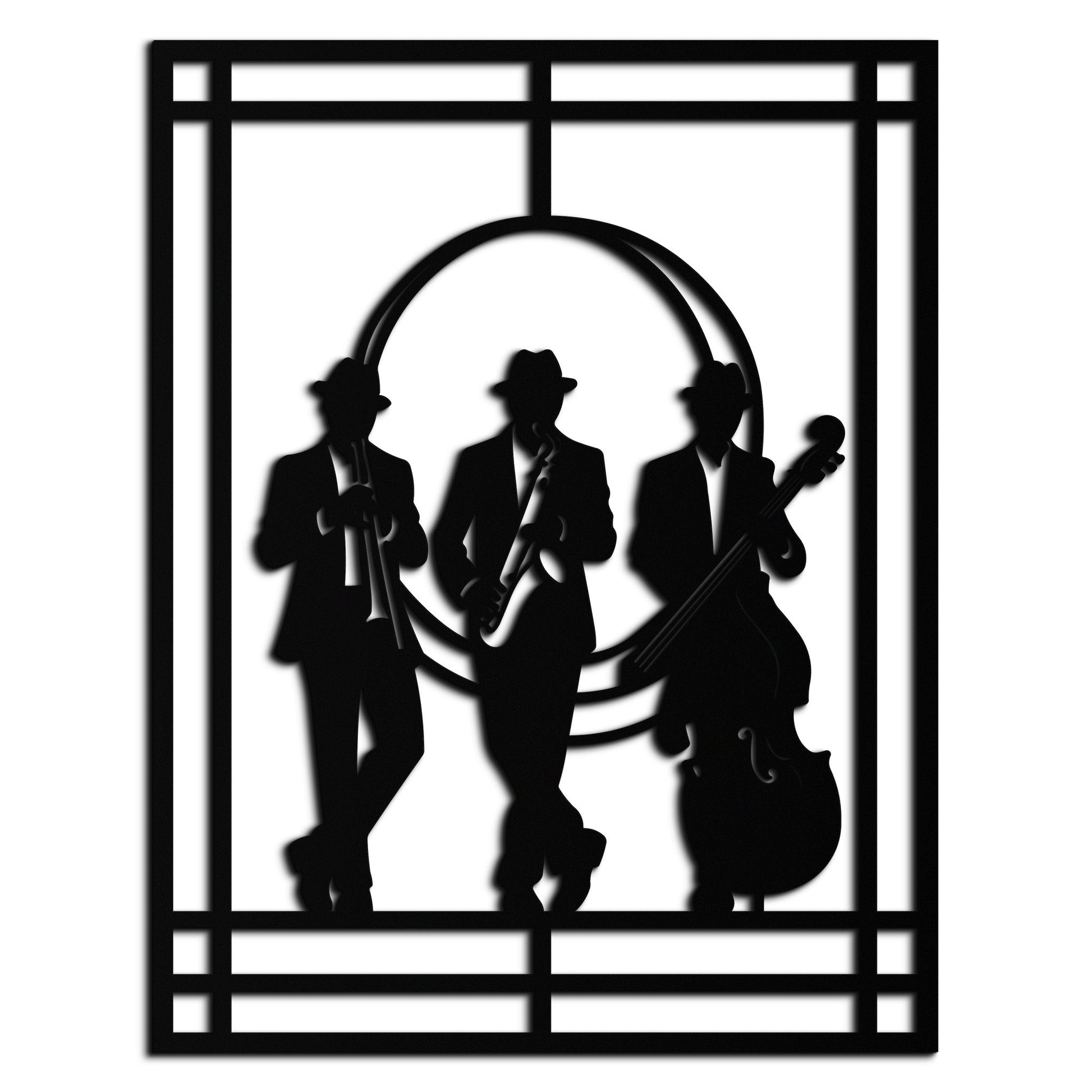 Jazz Musicians Metal Wall Art – Saxophone and Trumpet Player Silhouette Steel Decor for Music Lovers- KAF332 - Tampa Home & Garden Store