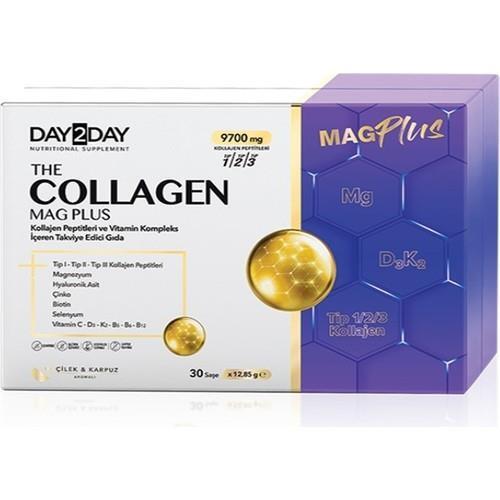 Day2Day The Collagen Mag Plus box with white front and purple MagPlus module, 30 sachets on Tampa Home & Garden Store