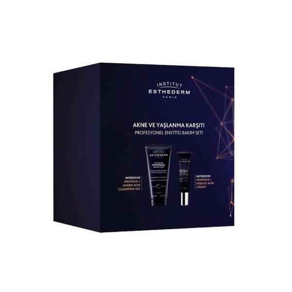Acne treatment set Esthederm Intensive Propolis+ in dark blue box with 2 tubes, Beauty Care Bag on Tampa Home & Garden Store