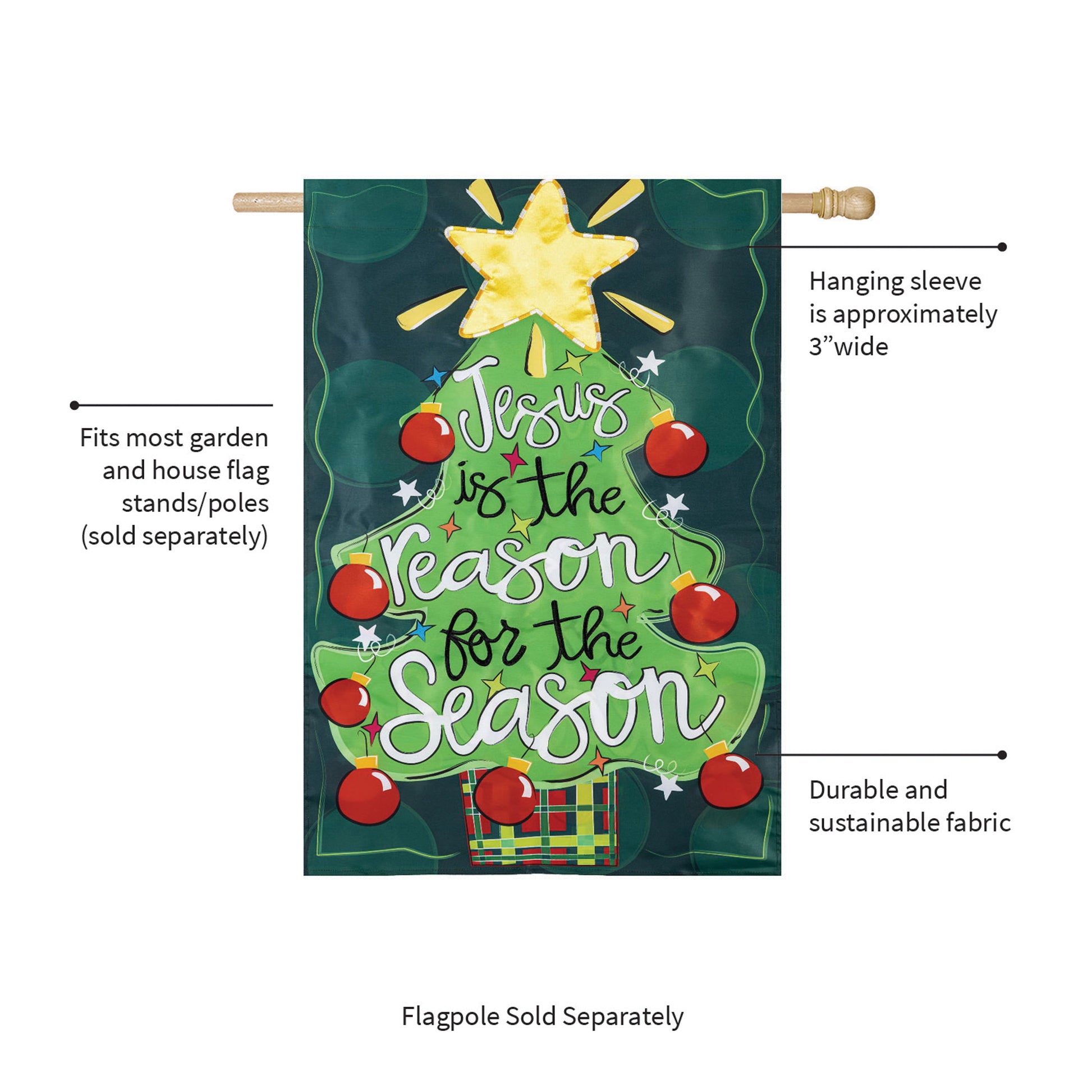 Jesus Is The Reason Applique House Flag - Tampa Home & Garden Store