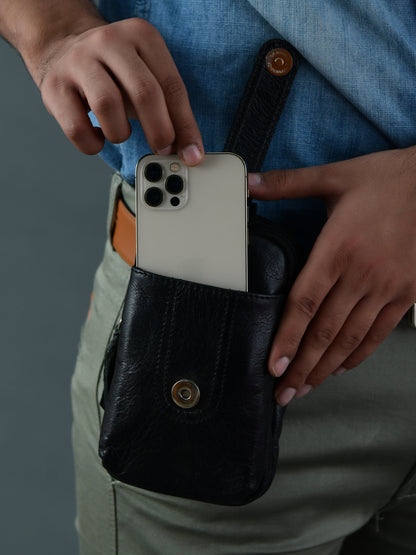 Jet-Set Organizer: Leather Phone Pouch - Tampa Home & Garden Store
