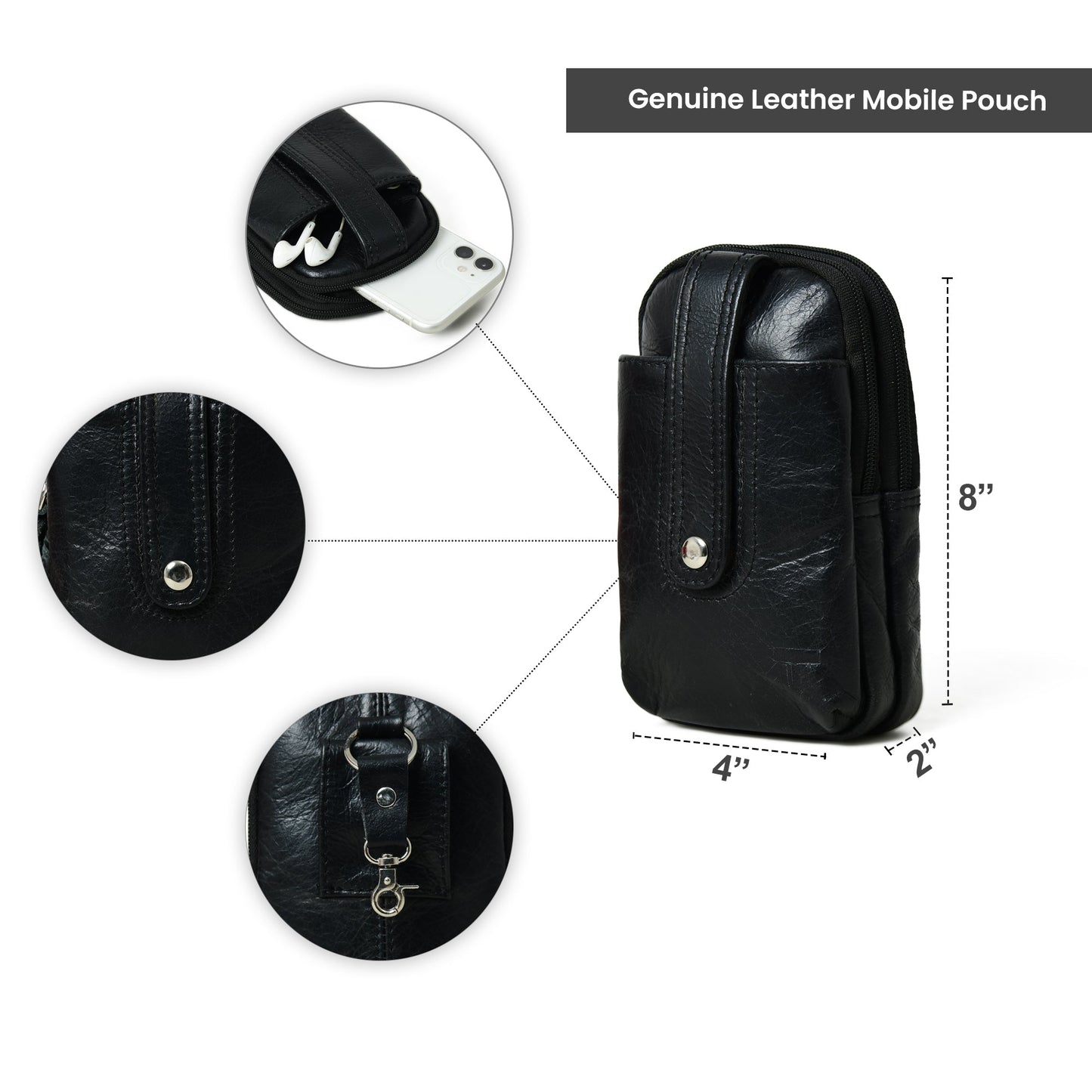 Jet-Set Organizer: Leather Phone Pouch - Tampa Home & Garden Store
