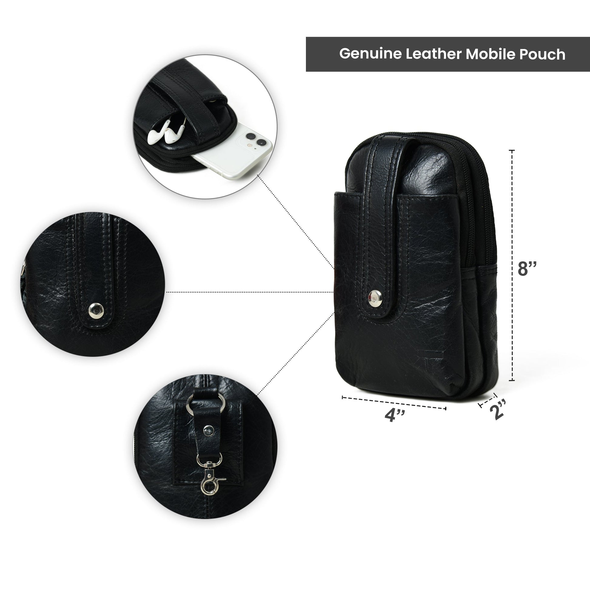 Jet-Set Organizer: Leather Phone Pouch - Tampa Home & Garden Store