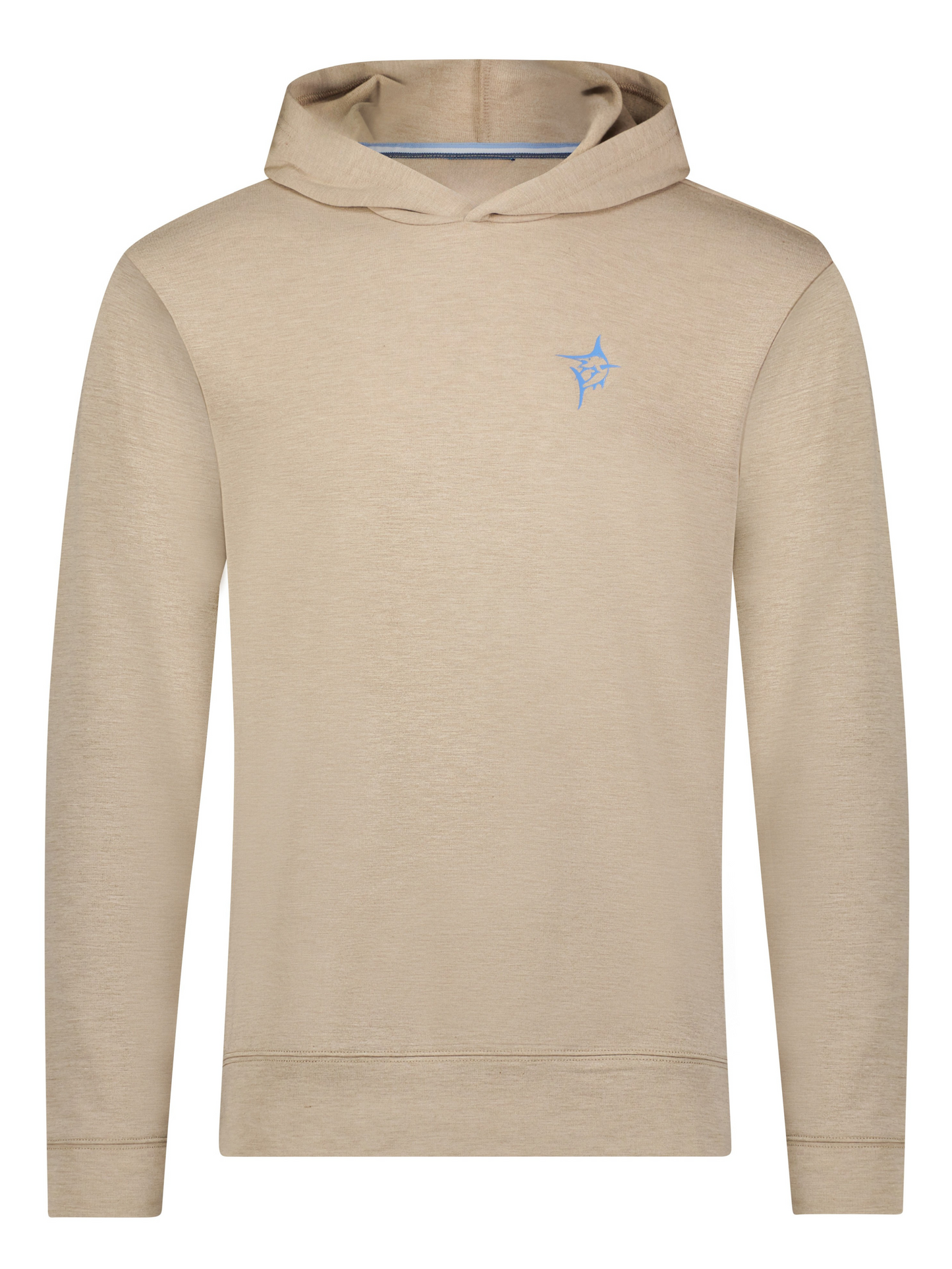 Jetty beige hoodie with light blue logo by White Water Life on Tampa Home & Garden Store
