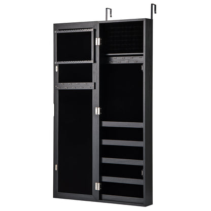 Jewelry Cabinet Wall or Door Armoire Mirror Black