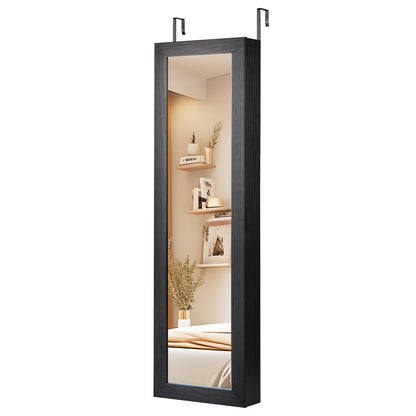 Jewelry Cabinet Wall or Door Armoire Mirror Black