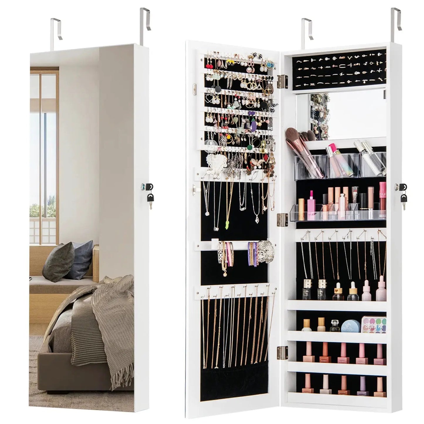 43.5 Inch Jewelry Mirror Cabinet Full Length