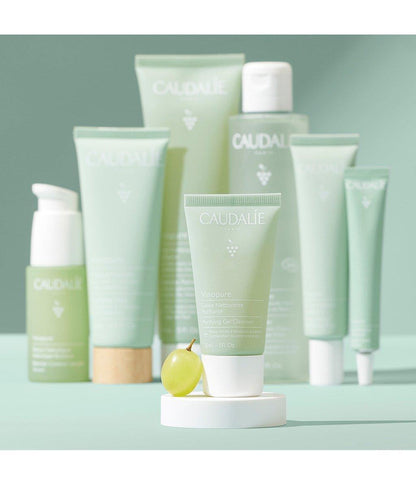 Caudalie Vinopure Purifying Gel Cleanser tube in mint green; part of a Caudalie skincare set on Tampa Home & Garden Store