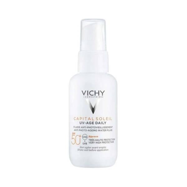 Vichy Capital Soleil UV-Age SPF50+ tinted sunscreen white pump 40ml on Tampa Home & Garden Store