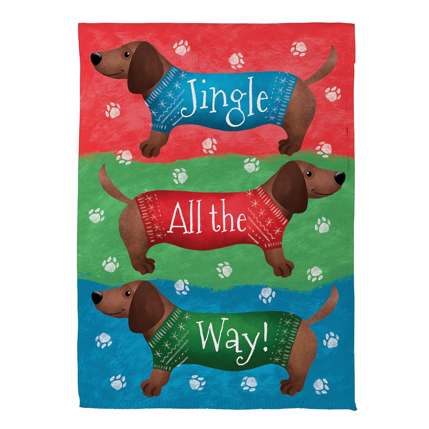 Jingle All The Way Dachshund Suede Garden Flag - Tampa Home & Garden Store