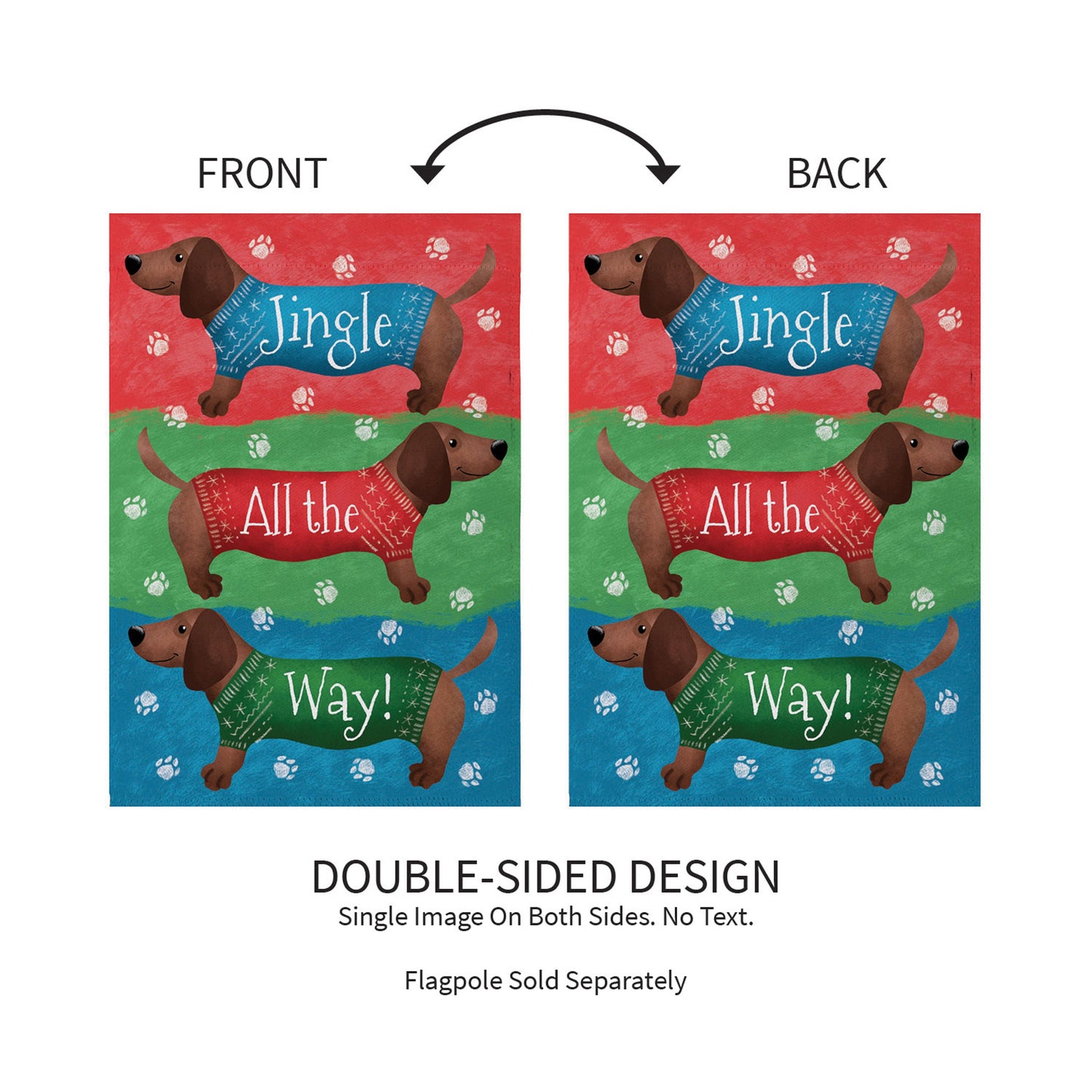 Jingle All The Way Dachshund Suede Garden Flag - Tampa Home & Garden Store