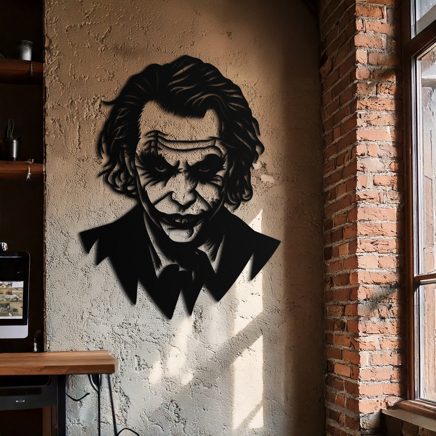 Joker Metal Wall Art - Iconic Villain Steel Silhouette for Bold Interiors- KAF474 - Tampa Home & Garden Store