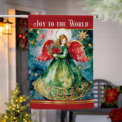 Joy To The World Angel Suede House Flag - Tampa Home & Garden Store