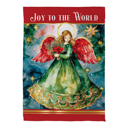 Joy To The World Angel Suede House Flag - Tampa Home & Garden Store