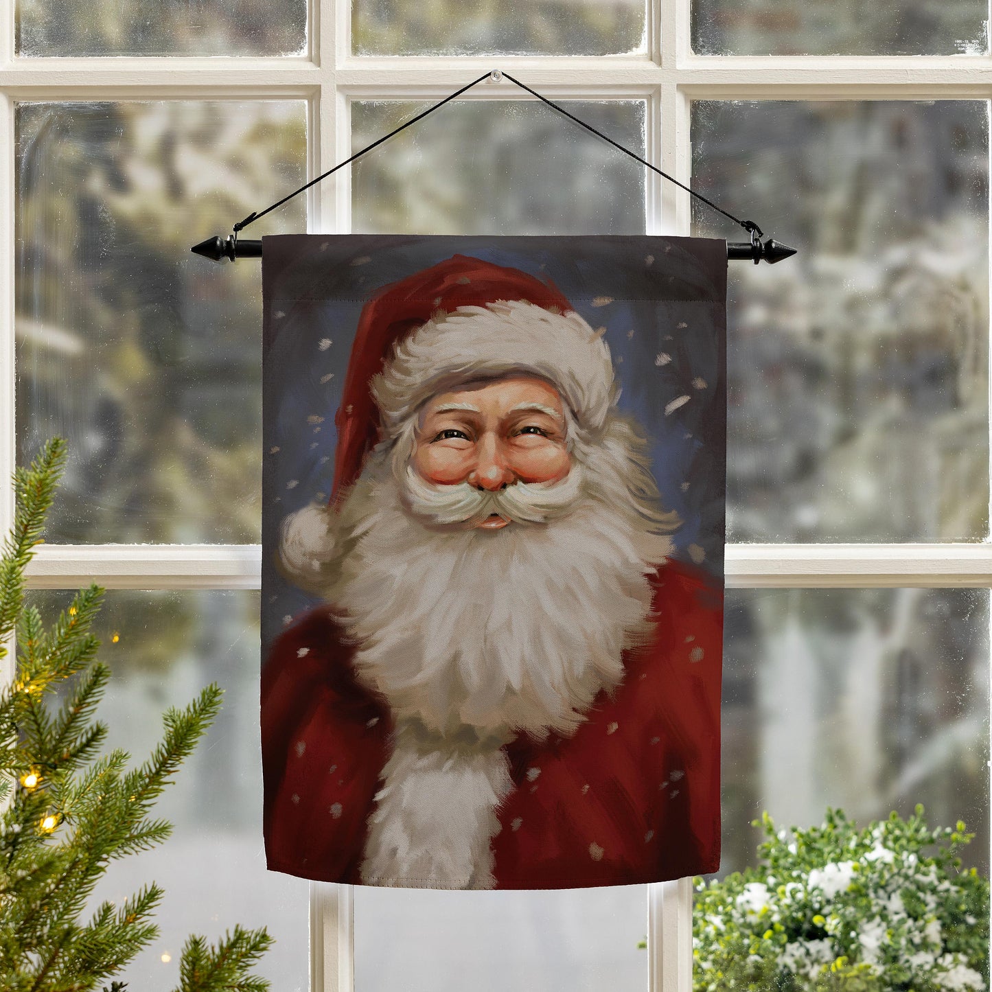 Joyful Santa Suede Garden Flag - Tampa Home & Garden Store