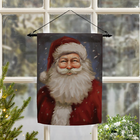 Joyful Santa Suede Garden Flag - Tampa Home & Garden Store