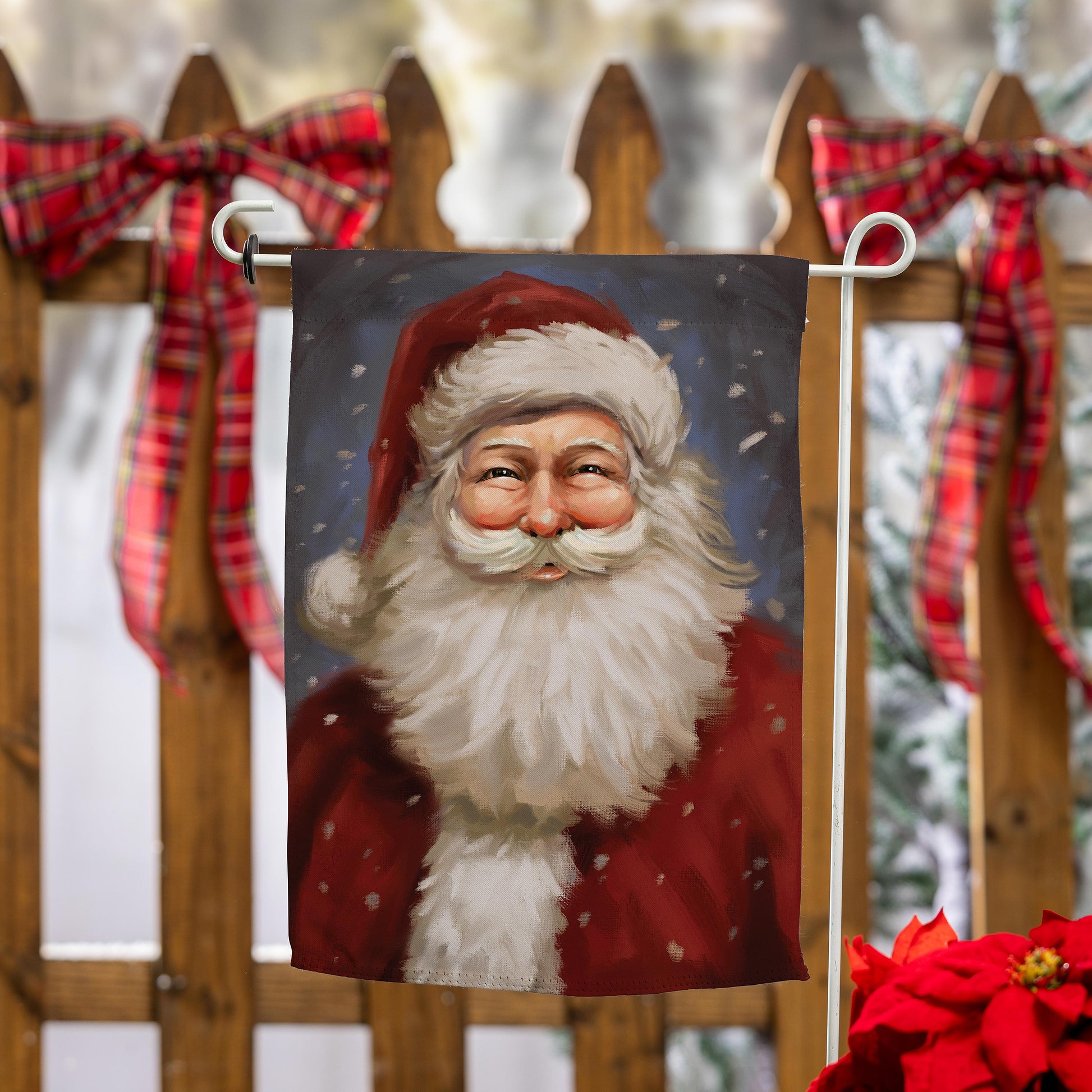 Joyful Santa Suede Garden Flag - Tampa Home & Garden Store