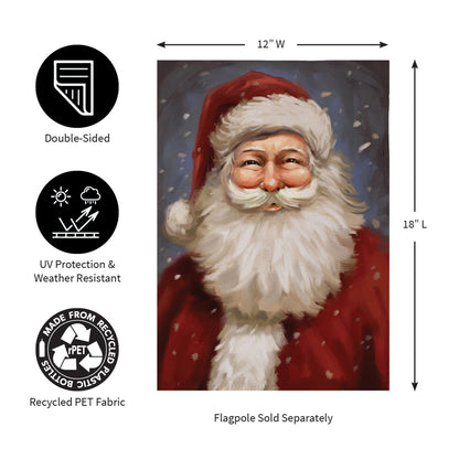 Joyful Santa Suede Garden Flag - Tampa Home & Garden Store