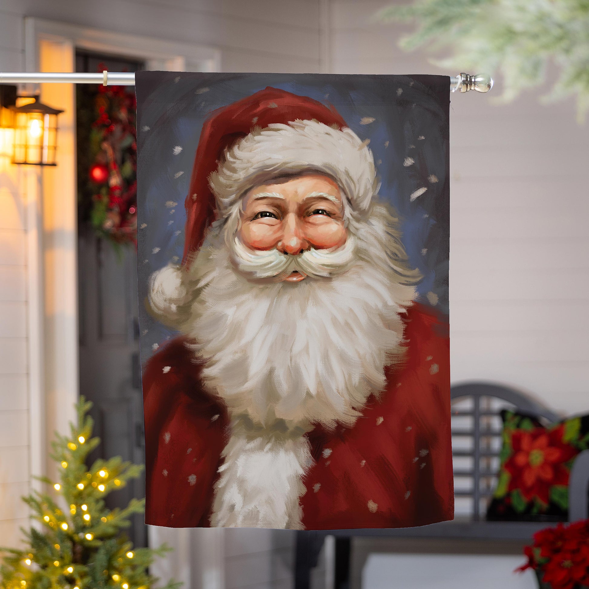 Joyful Santa Suede House Flag - Tampa Home & Garden Store