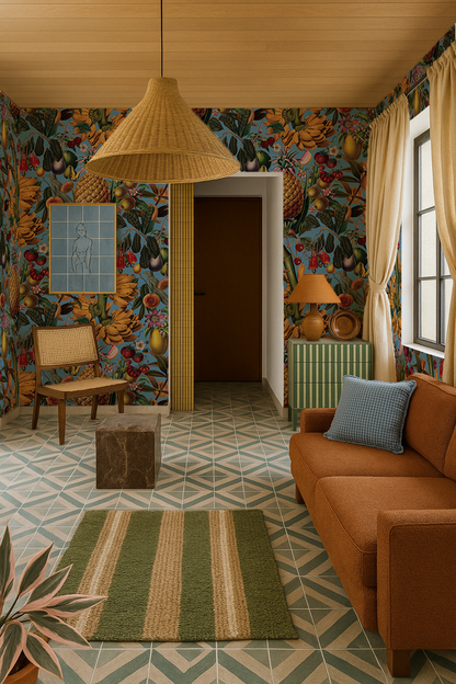 Juicy Fruit Wallpaper, blue - Tampa Home & Garden Store