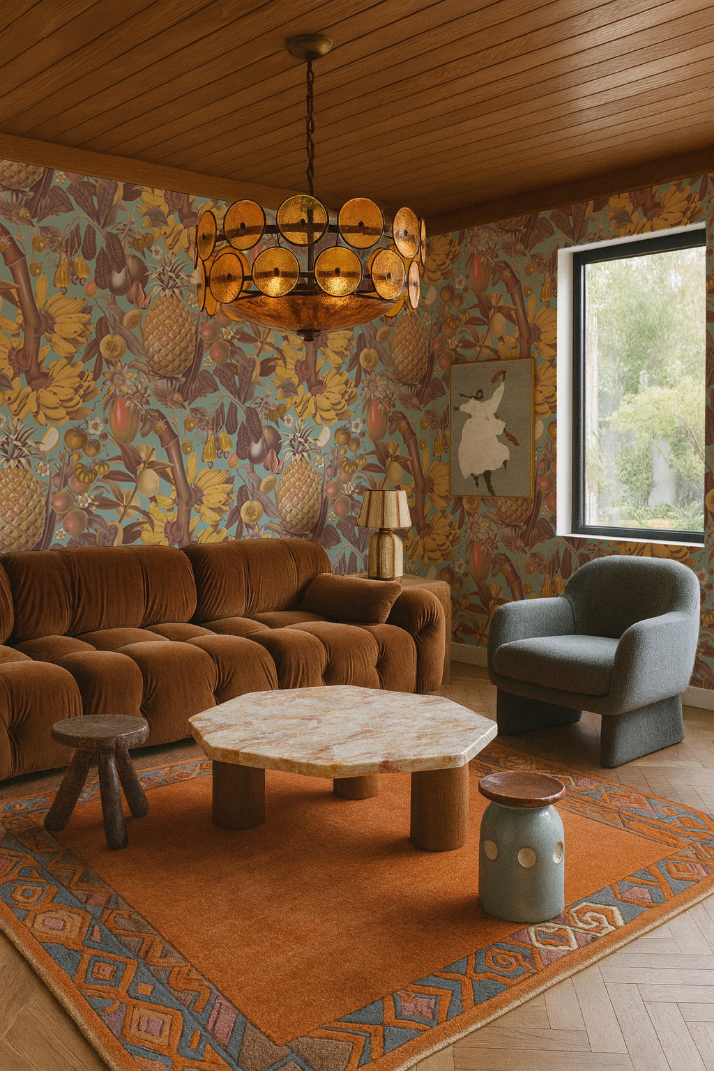 Juicy Fruit Wallpaper, mint and yellow - Tampa Home & Garden Store