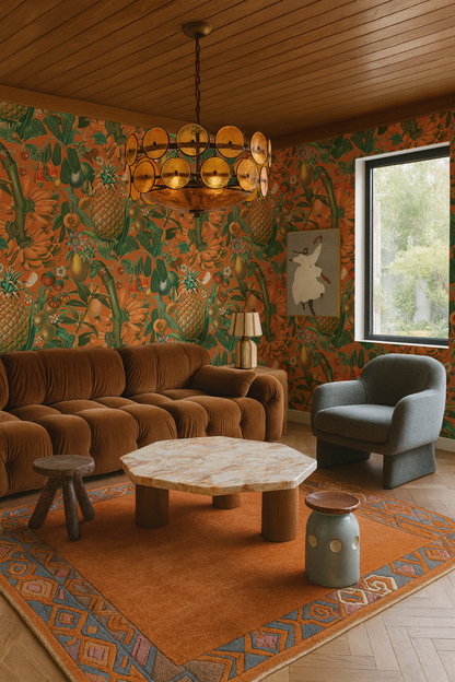 Juicy Fruit Wallpaper, orange and green - Tampa Home & Garden Store
