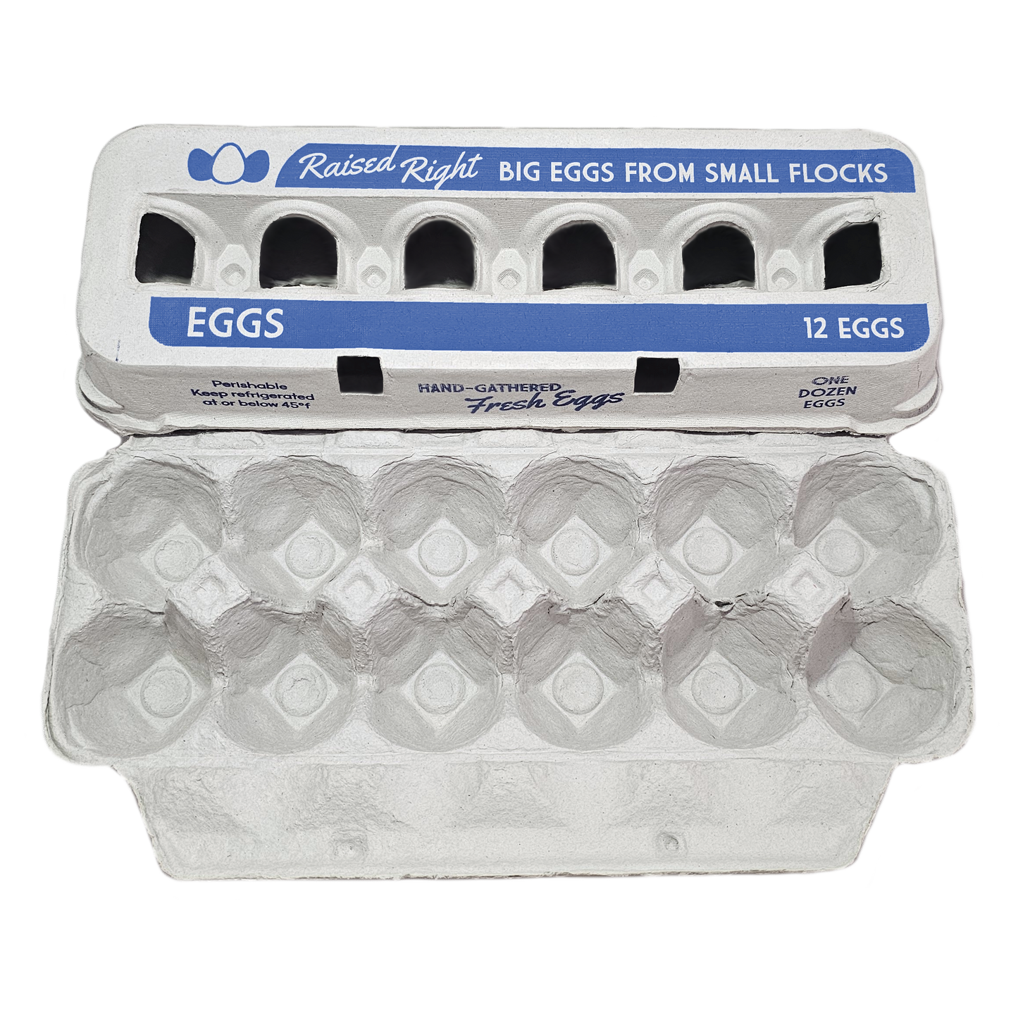 Henlay jumbo egg carton 12-count for farm fresh eggs, blue label, durable & reusable on Tampa Home & Garden Store