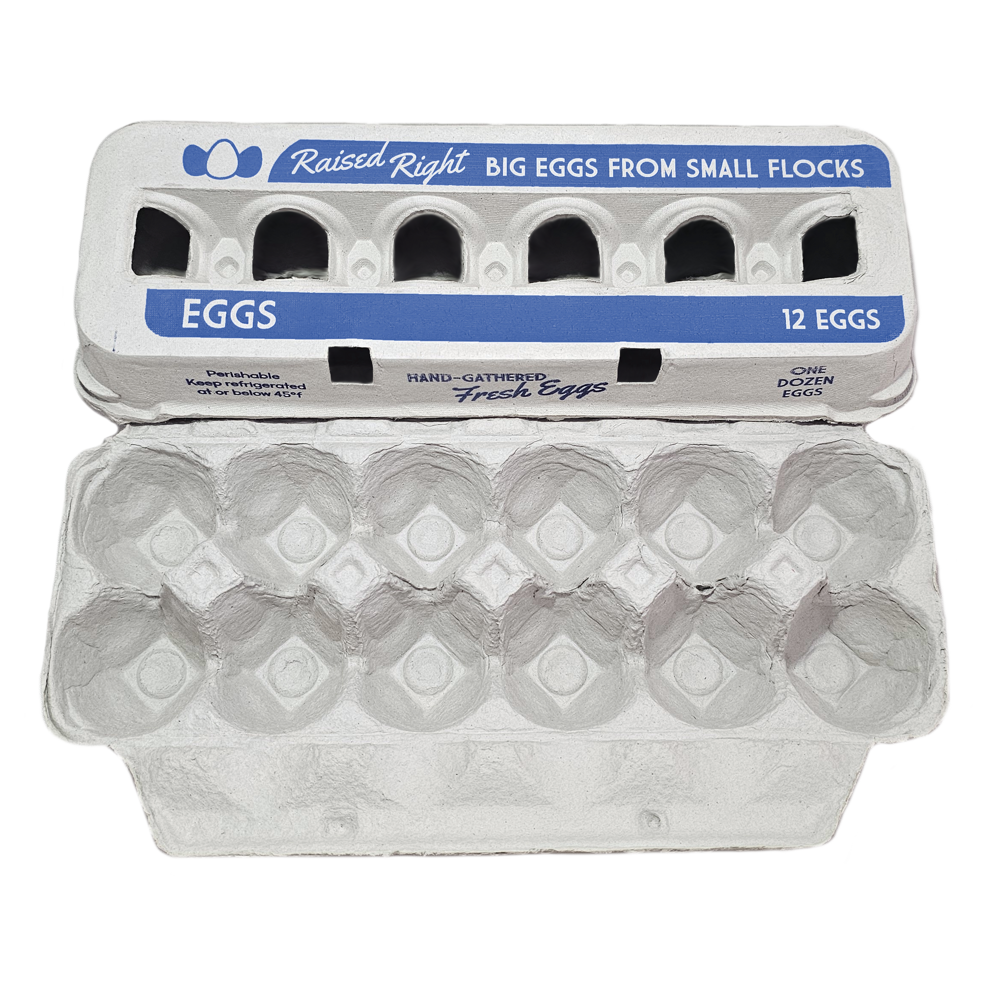 Henlay jumbo egg carton 12-count for farm fresh eggs, blue label, durable & reusable on Tampa Home & Garden Store
