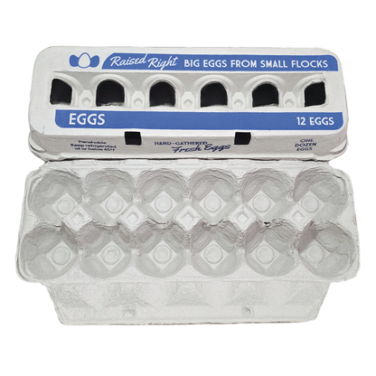 Henlay jumbo egg carton 12-count for farm fresh eggs, blue label, durable & reusable on Tampa Home & Garden Store