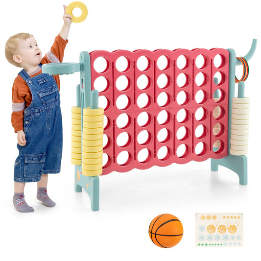 4-in-a-Row Connect Game with Basketball Hoop and Toss Ring - Tampa Home & Garden Store