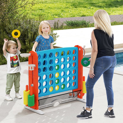 Jumbo 4-to-Score Game with Ring-toss and Basketball Hoop