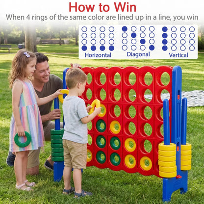 Jumbo Four in a Row Game Set Outdoor Lawn Tall
