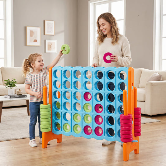 Jumbo 4-to-Score Game Set DirectDeals, 3.5ft tall oversized lawn game with blue grid rings on Tampa Home & Garden Store