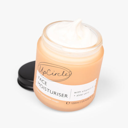 Face Moisturizer Jumbo by UpCircle in peach jar with vitamin E cream on Tampa Home & Garden Store