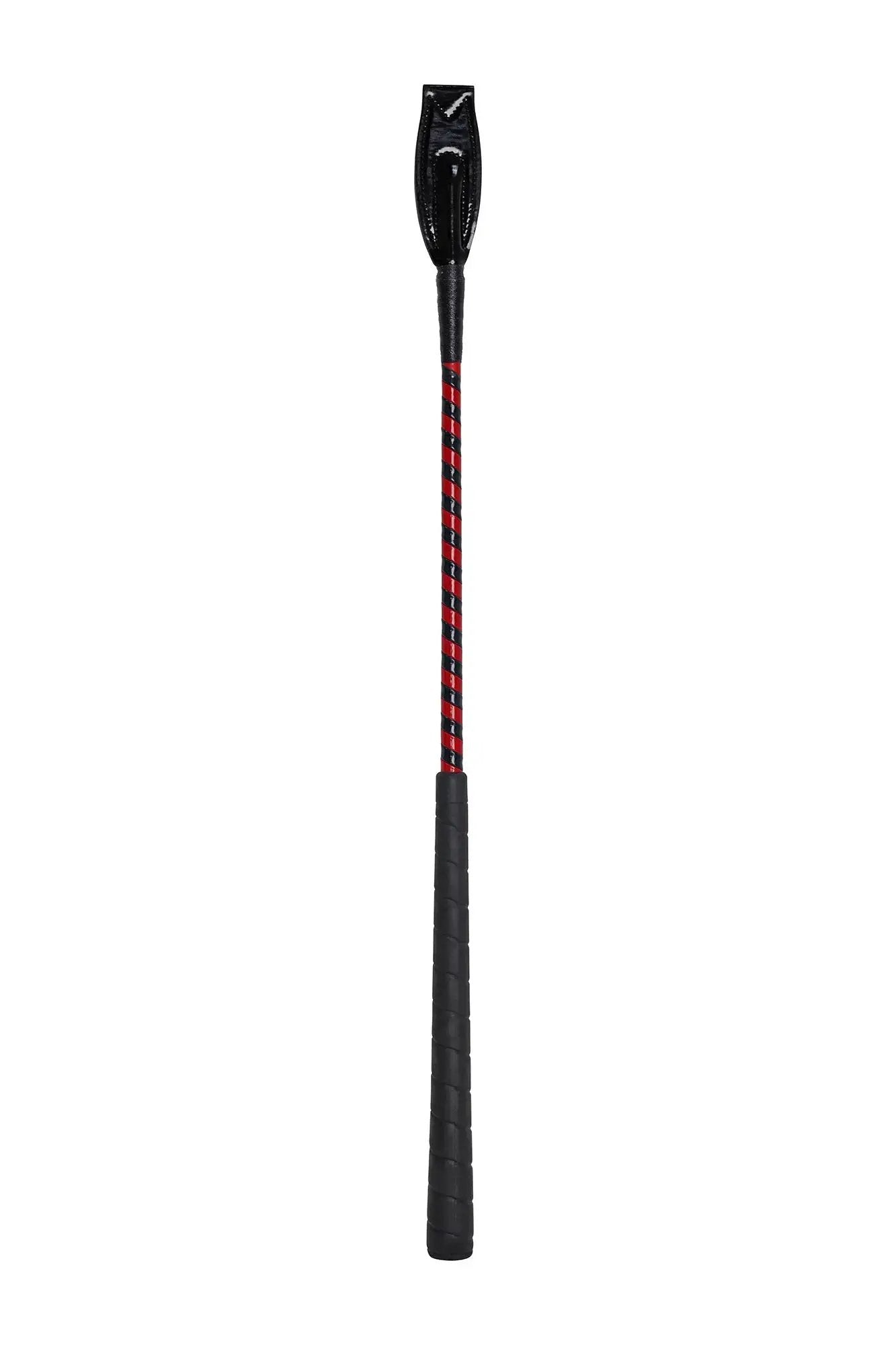 Jumper Whip-24in Two-Tone Patent Cover riding crop red/black diagonal wrap Huntley on Tampa Home & Garden Store