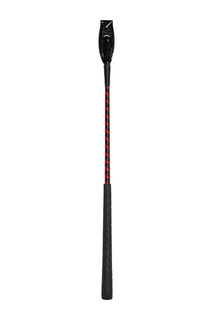 Jumper Whip-24in Two-Tone Patent Cover riding crop red/black diagonal wrap Huntley on Tampa Home & Garden Store