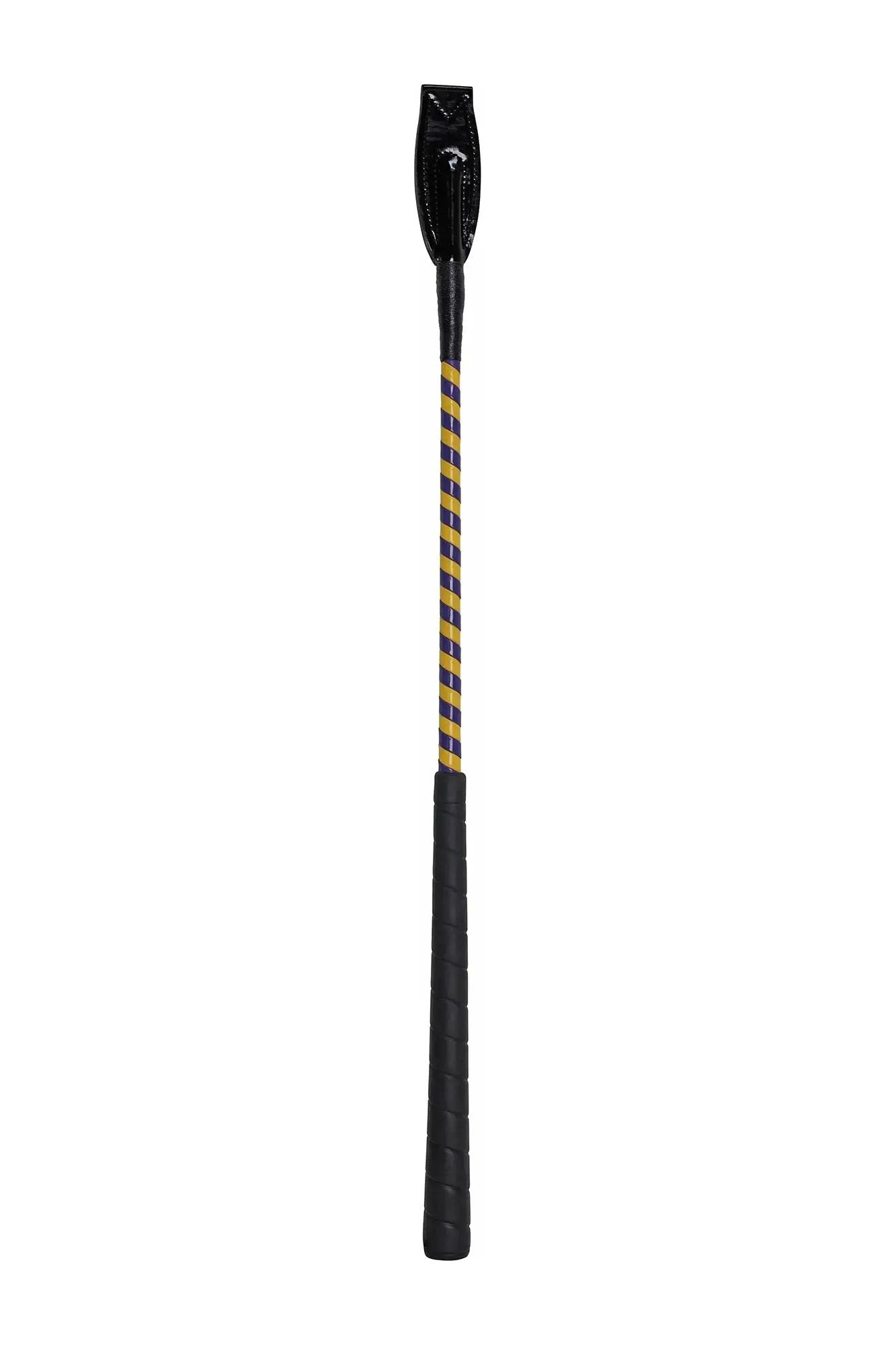 Jumper Whip 24in two-tone patent cover riding crop with purple-yellow shaft Huntley Equestrian on Tampa Home & Garden Store