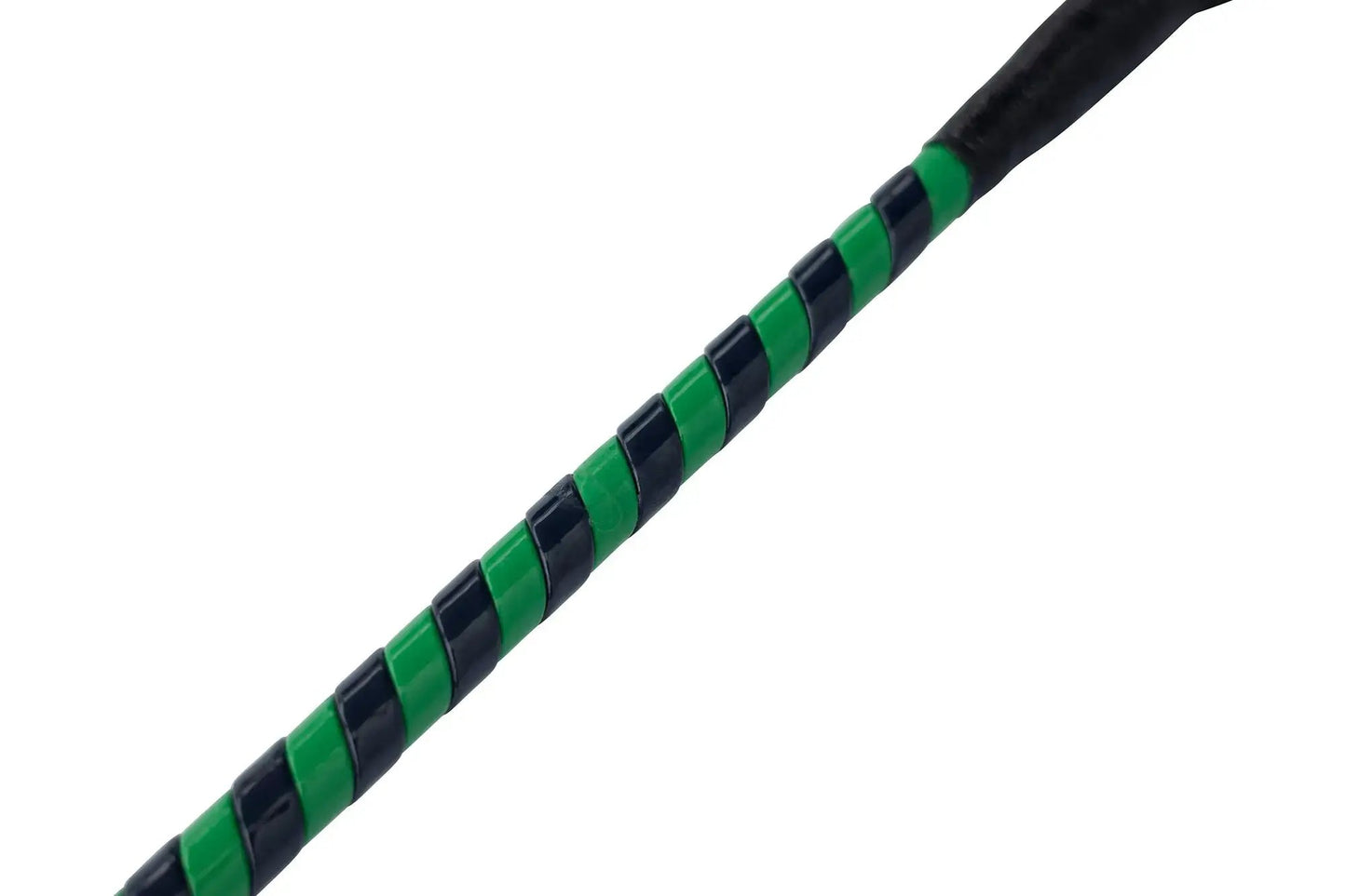 Jumper Whip 24in two-tone patent-cover with green and navy spiral wrap Huntley Equestrian on Tampa Home & Garden Store