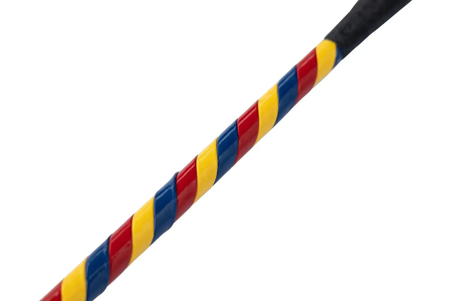 Jumper Whip 24in riding crop with yellow red blue two-tone patent cover spiral wrap on Tampa Home & Garden Store