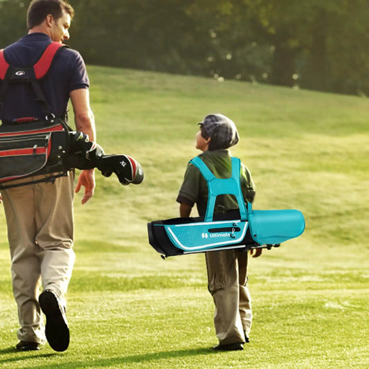 Junior complete golf club set for kids, right-handed, turquoise rain-hood bag by DirectDeals on Tampa Home & Garden Store