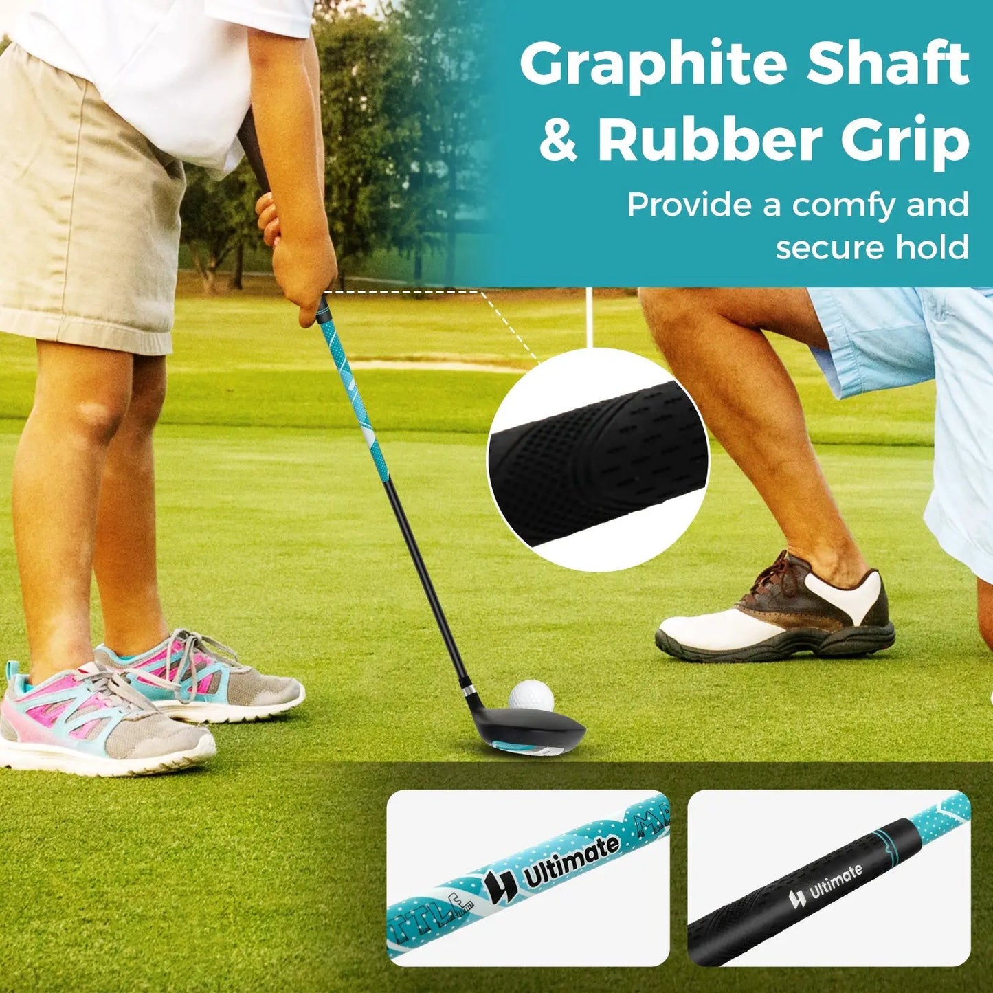 Junior Golf Club Set for Kids with Rain Hood
