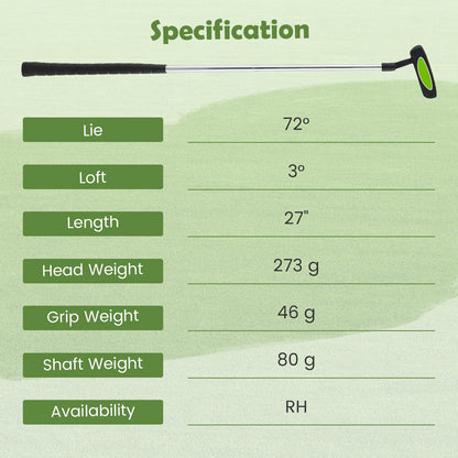 Junior Mallet Putter Individual Gold Club for 8-10 years old Kids