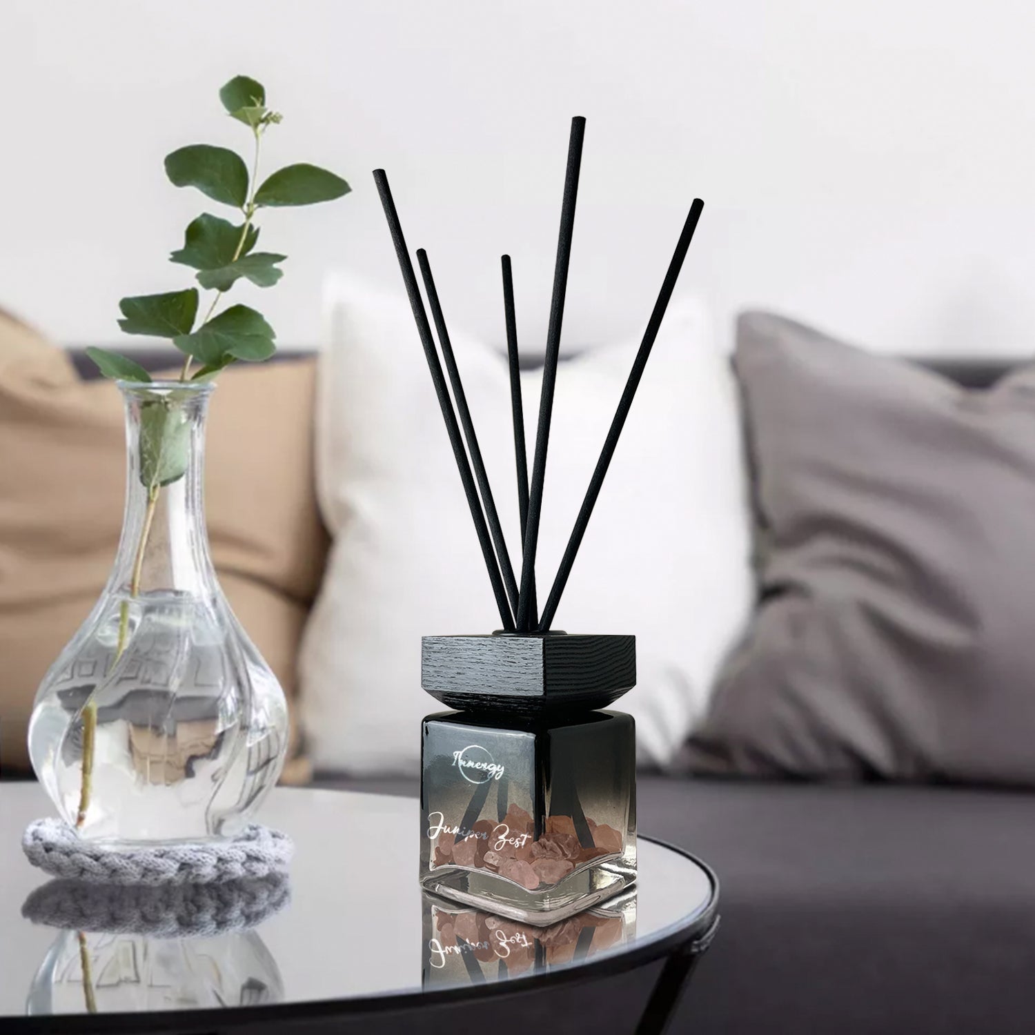 Juniper Zest Crystal-Enhanced Reed Oil Diffuser, 100ml - Tampa Home & Garden Store