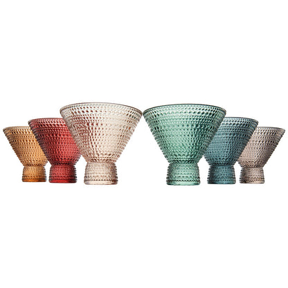 Tonal Hobnail Stemless Bubble Martini Set of 6